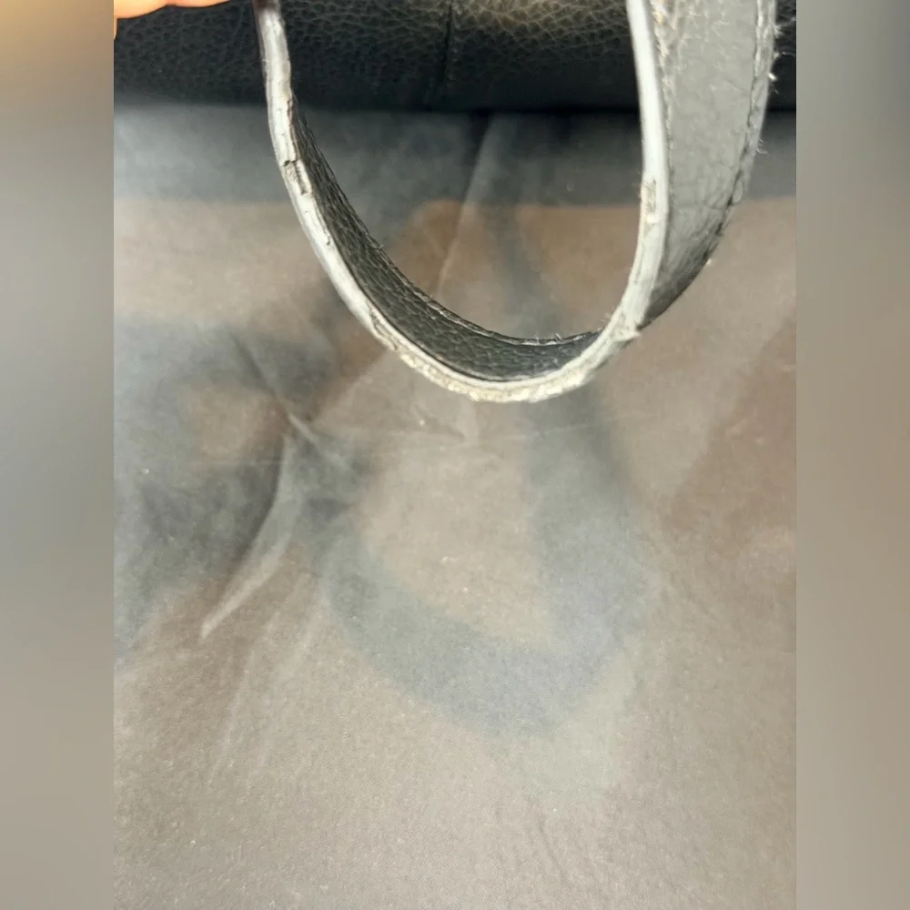 Steve Madden Black Pebbled Faux Leather Tote Bag | Everyday Carryall - Picture 8 of 14